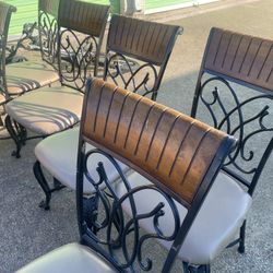 Comedor De Madera  6 Sillas De Metal