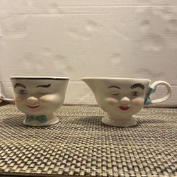 Vintage 1996 Limited Edition Baileys Winky Face Yum Creamer & Sugar Bowl Set