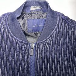 Zara Man Diamond Quilted Bomber Neoprene Jacket - Men’s Small / Med