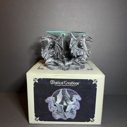 Mystical Creations Resurgens Eternal Flame Double Dragon Fantasy Oil Burner