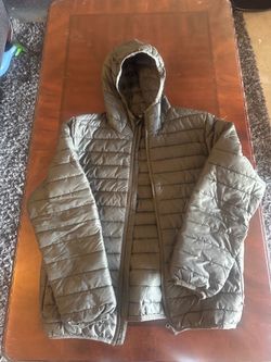 Olive Green H&M Hooded Puffer Jacket