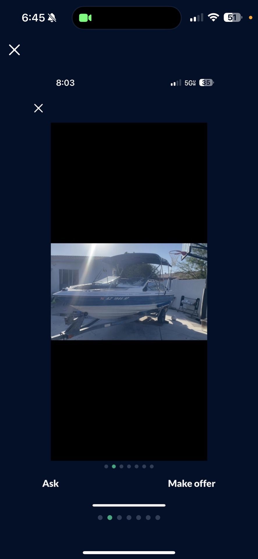 1988 Bayliner Boat 2 Stroke Fishing Boat