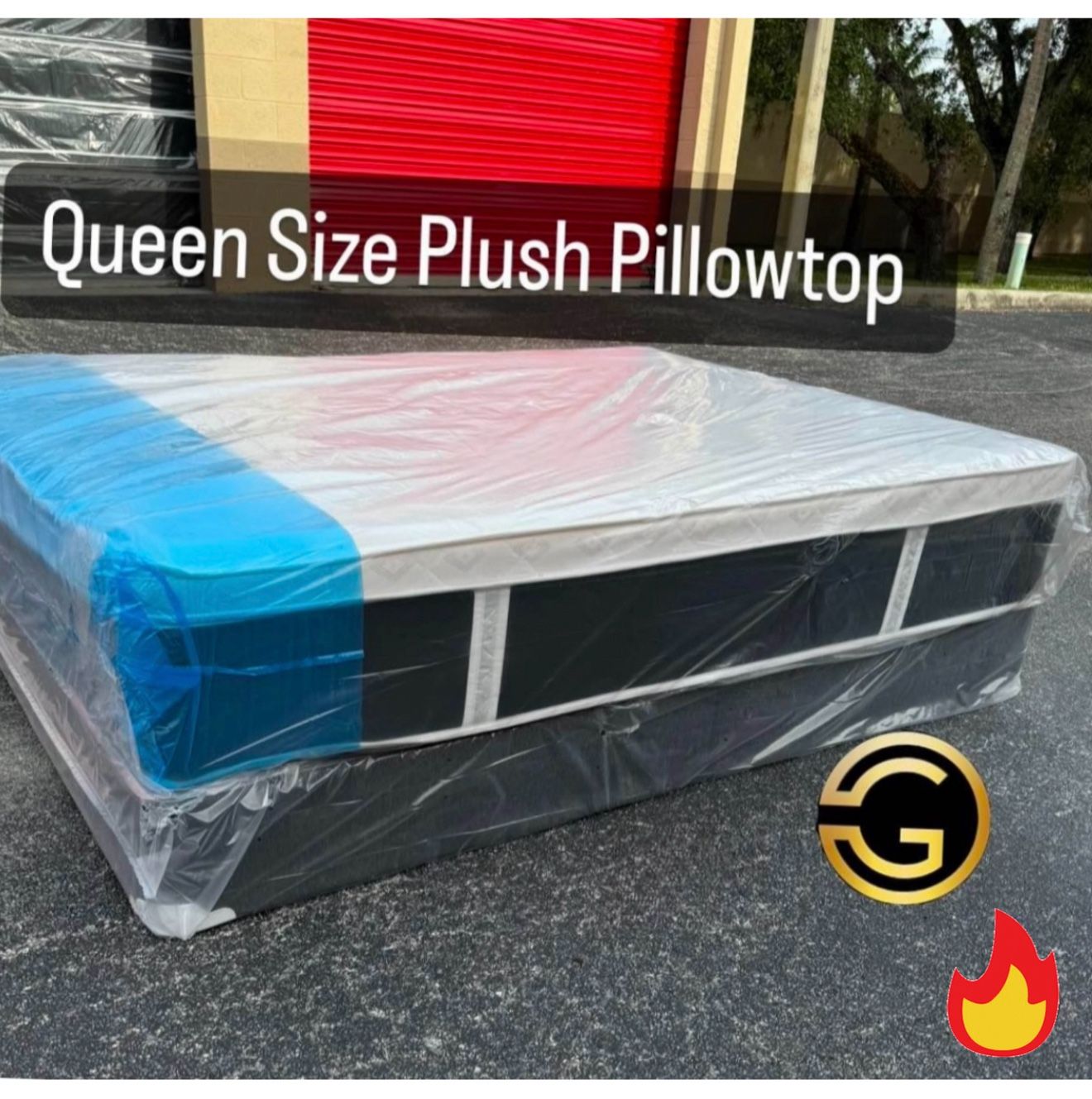 NEW Mattress Queen Size Plush Pillowtop With Box Spring // Offer  🚚
