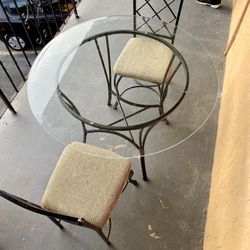 Glass Top Round Dining Table
