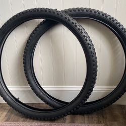 2 Mountain Bike Tires, 26” Tubes And Bike Seat