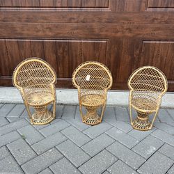 Wicker peacock plant holder chair  I have 3 sizes  