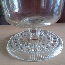Vintage Antique Glass Dome Cake Plate /Punch Bowl 