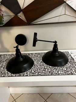 New Set Of 2 Black Wall Lamps Whit Batteries 💡 ( No Need Electricity) 