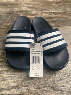 Adidas Adilette Comfort Slides Navy White