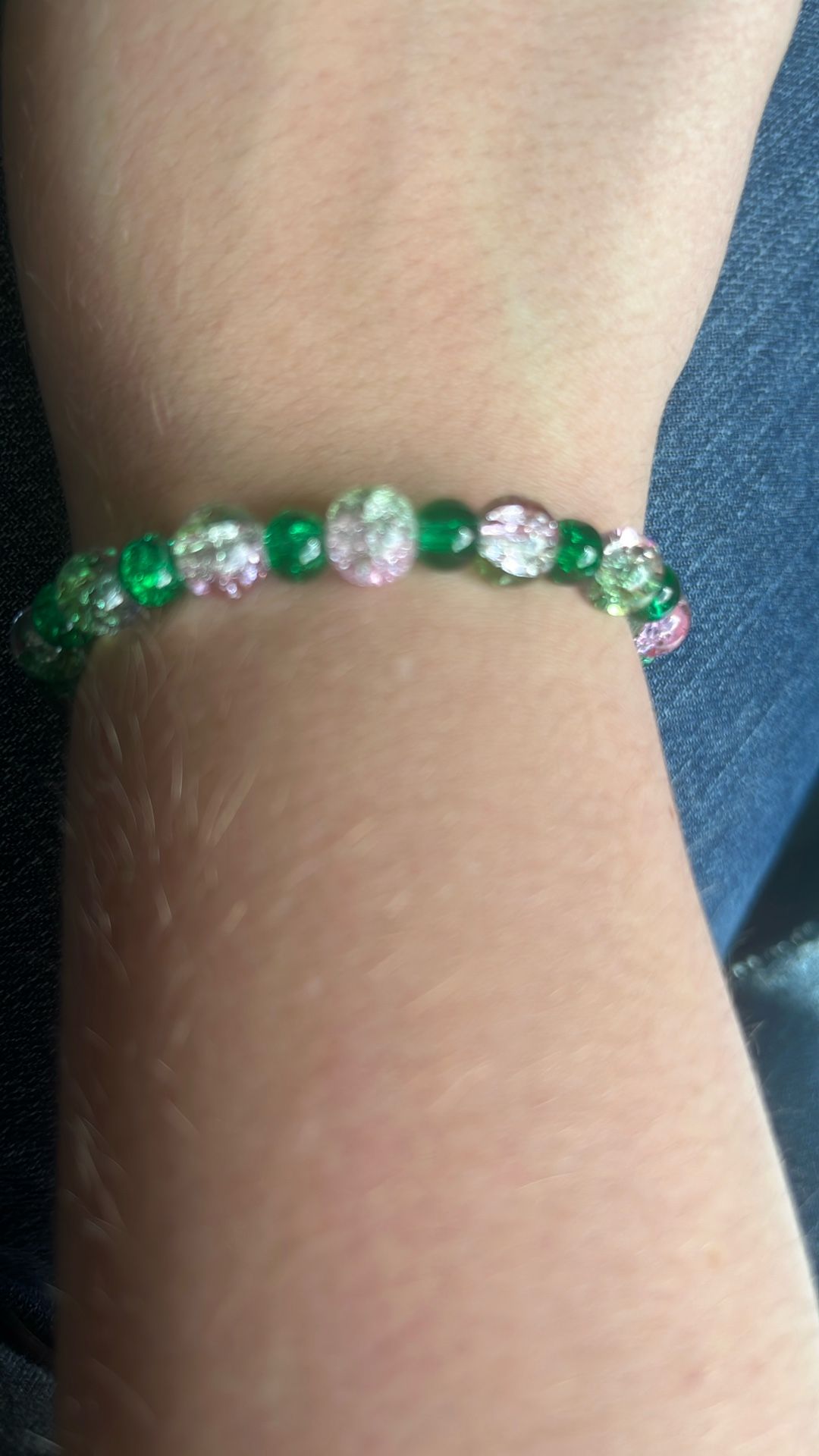 Green and pink bracelet