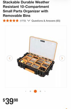 Ridgid 10-Compartment Small Parts Organizer with Removable Bins
