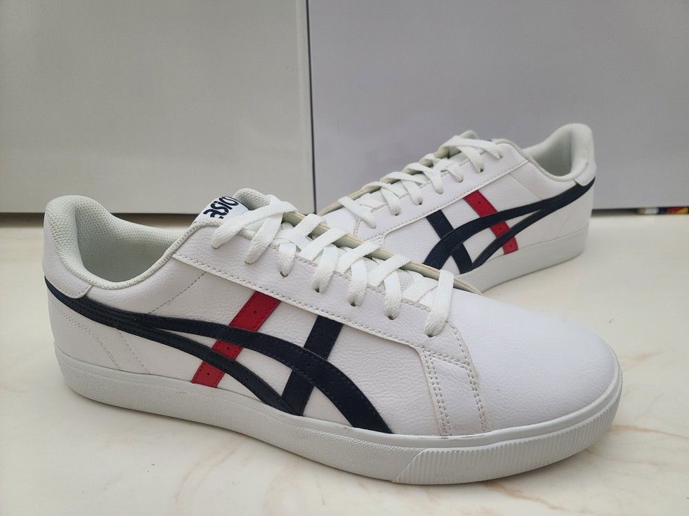 Mens Size 14 Asics Classic Low Cut Retro NEW White, Red, Blue