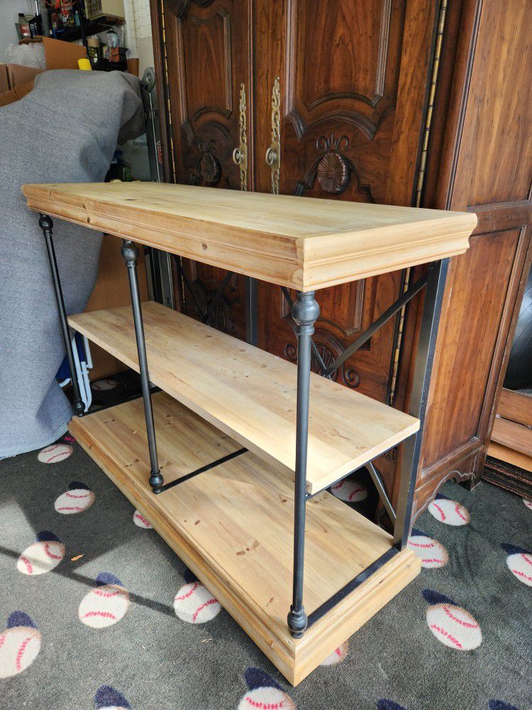 WOODEN Console Table w/ METAL Frame