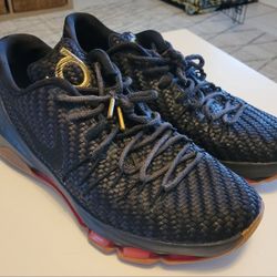 Nike KD 8 VIII EXT Woven Wonder Black Red Basketball Shoes Men's Size 10.5