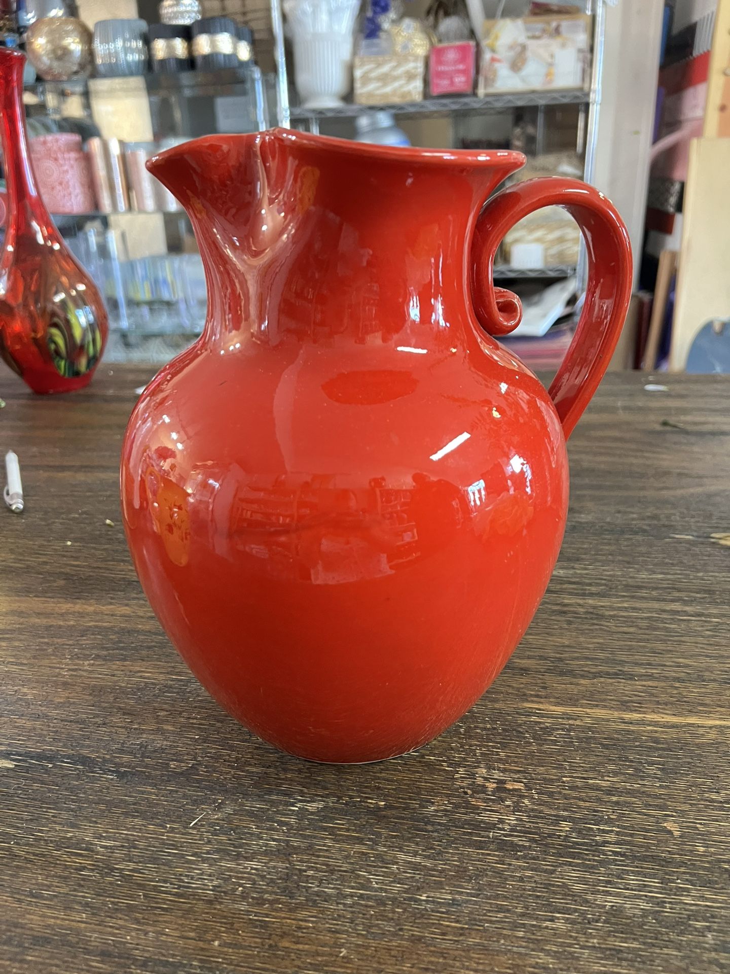 Made In italy ceramiche Alfa Red Pitcher