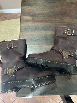 ANISTONE HI LEATHER BIKER BOOTS Dark Brown(8W)