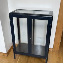 Blue IKEA Glass And Metal Cabinet 