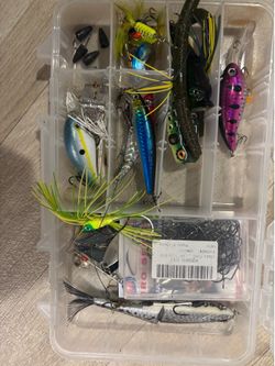 Bass fishing tackle box loaded
