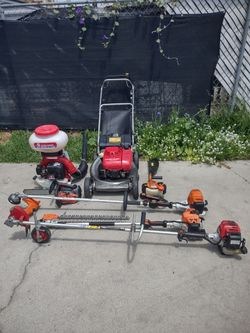 Honda HRC 216 landscaping gardening equipment setup