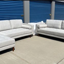 Brand New Mid Century Style Sofa And Sectional Set,  Retails For Over $3700