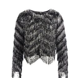 Alice + Olivia Black and Silver heavily crafted Coat