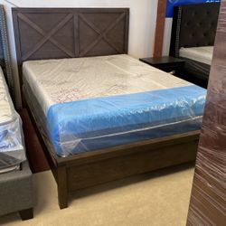 New Queen Size Bed With Mattress Free Delivery 🚚 