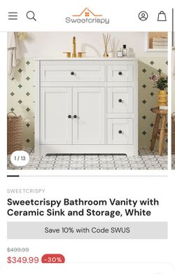 Bathroom vanity 36” with drawers