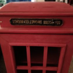 Red Wooden London Telephone Booth 