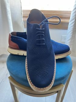 Nautica Men’s Knit Sneakers with Leather Accents – Size 8