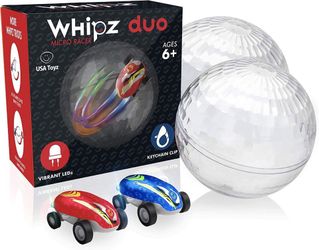 USA Toyz Whipz Duo Micro Racers Toy Cars for Kids - 2pk Mini Keychain Cars, Glow in The Dark LED