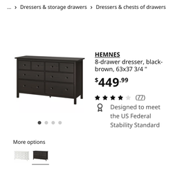 Ikea dresser with extandble dining table and 4 chairs