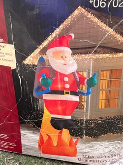 Gemmy Holiday Living 8.5-ft Fire & Ice Jetpack Santa Christmas Inflatable Airblown