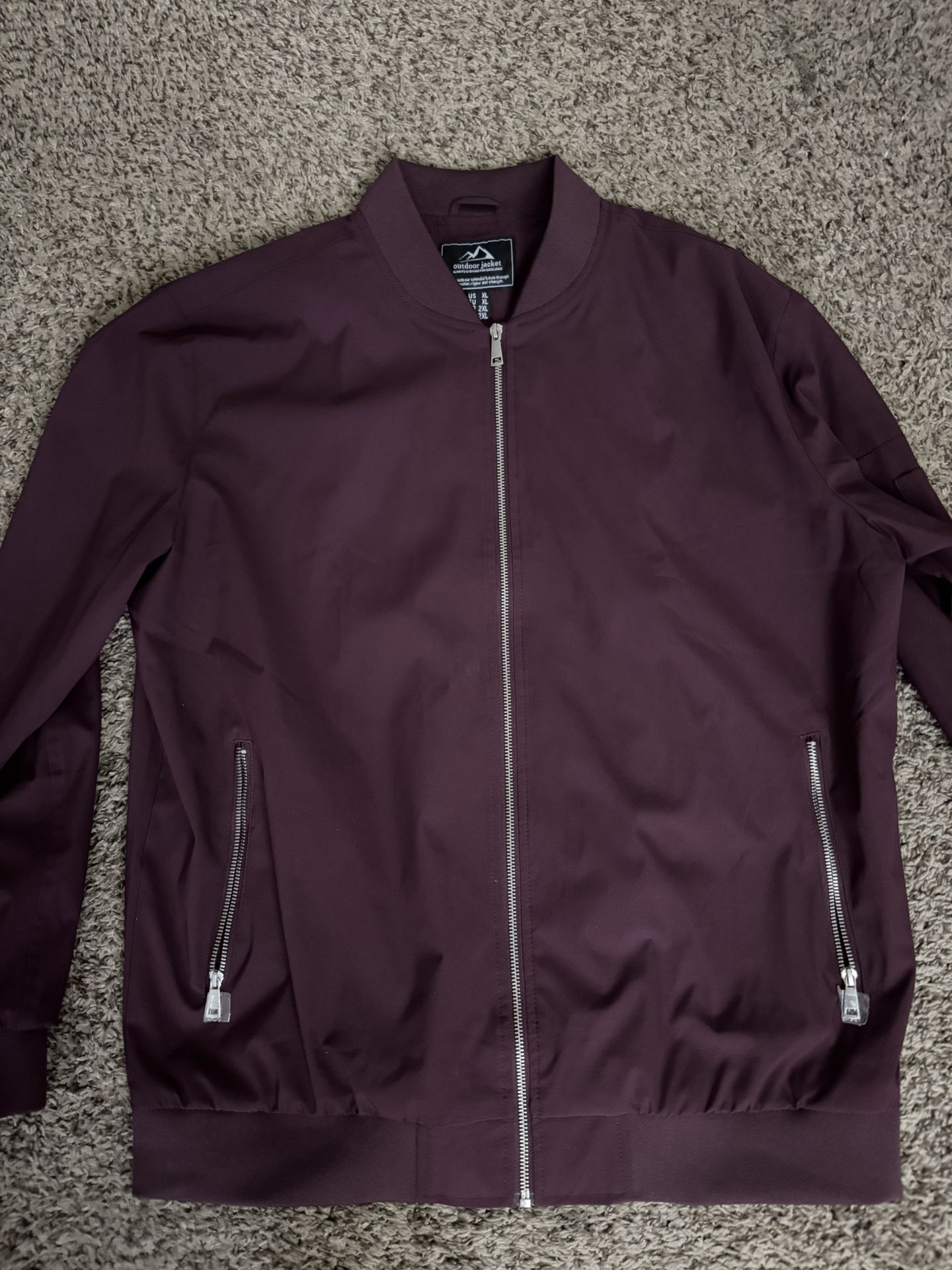 Wine Red Bomber Jacket