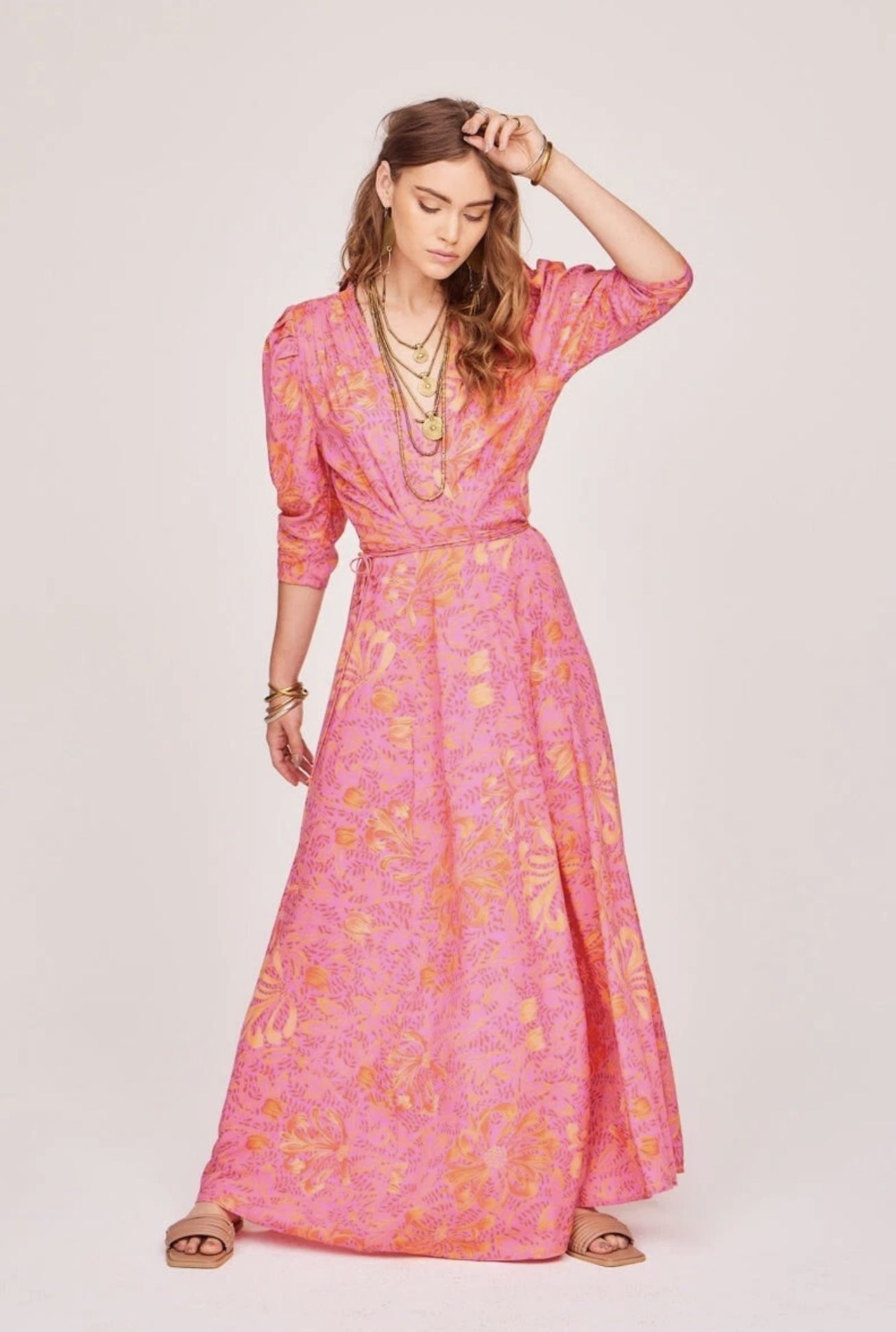NEW Free People Jens Pirate Booty Garden Party Row Maxi Dress S