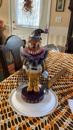 Vintage style Halloween folk, art, pumpkin man