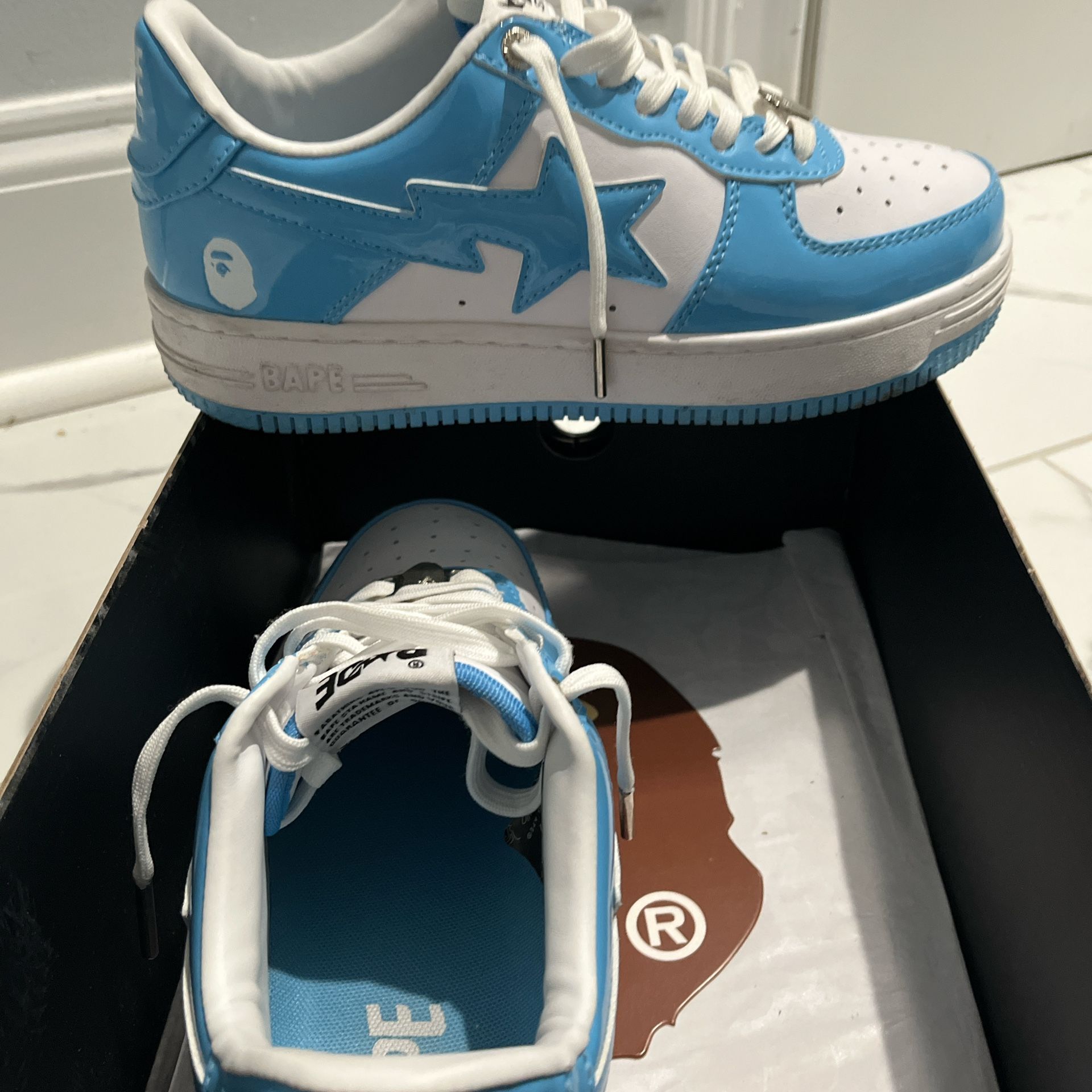 Size 7 Blue Bape Trainers