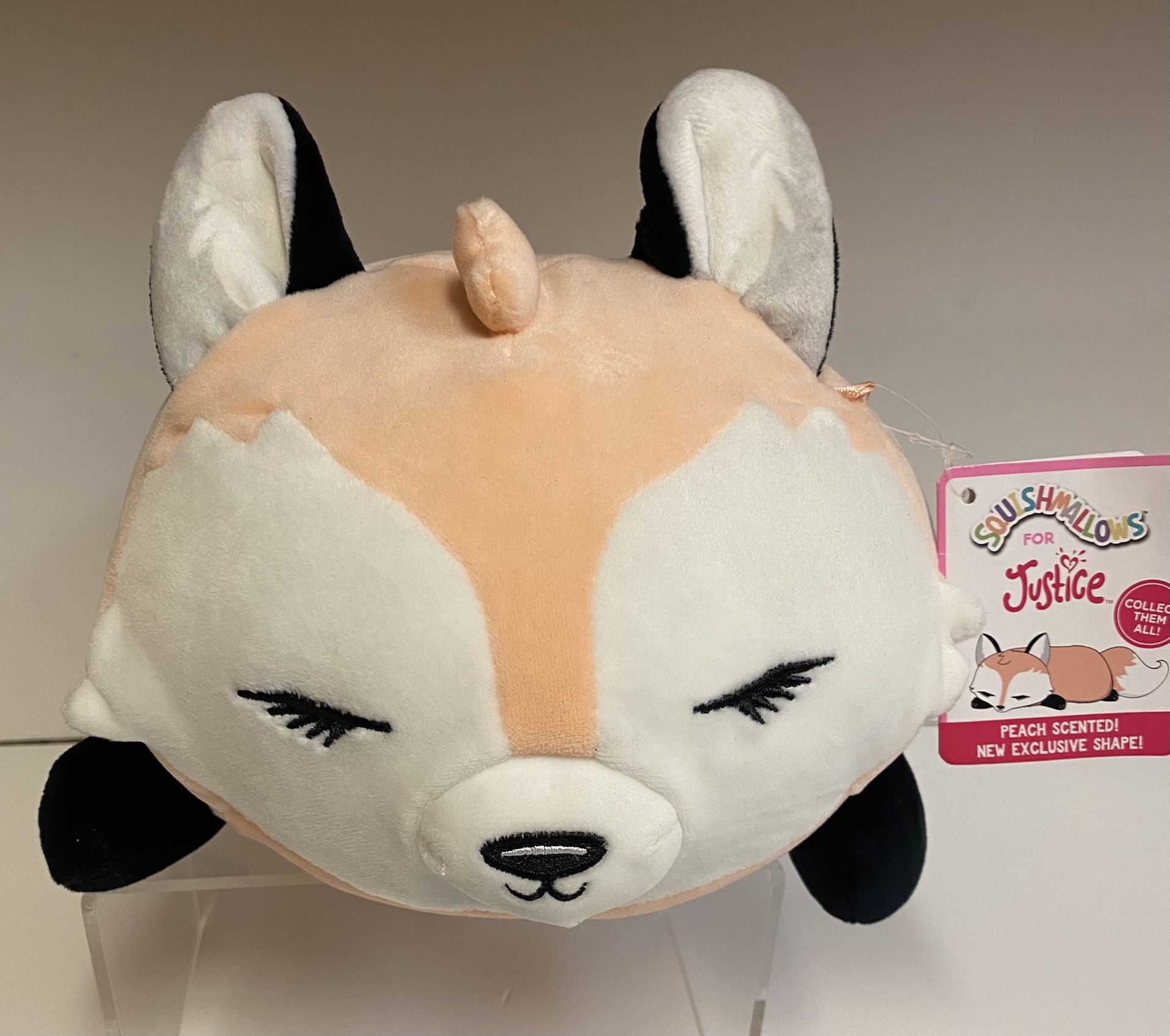 Squishmallows Justice Peach Scented NEW w/Tags  Quinn The Fox RARE Plush 12”