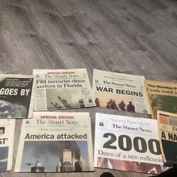 Vintage newspapers Houston,Miami,Stuart FL Columbia,Sept 11,2000 Millennium, Iraqi War,Challenger  $12