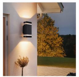 LUTEC-FOCUS Square LED Outdoor Up & Down Wall Sconces, 2*GU10, 2*5Watt, 650LM, 2700K