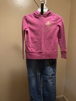 Kids size 7-8 hoodie and size 8 jeans