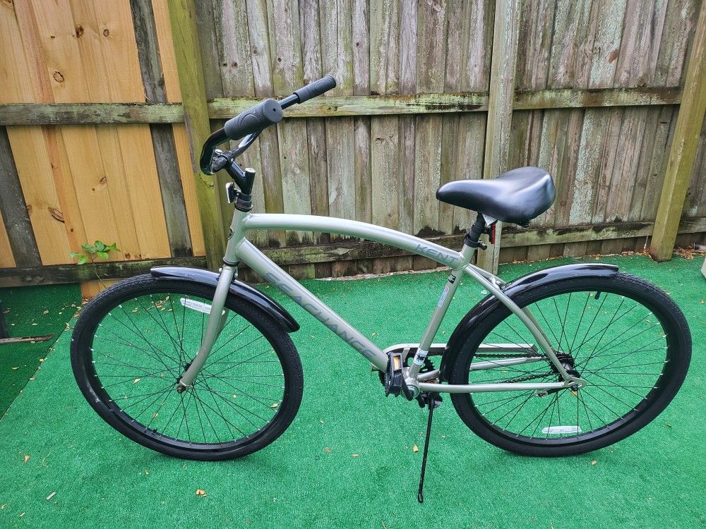 KENT MEN'S 26" SEACHANGE BEACH CRUISER BICYCLE, SILVER *DISTRESSED PKG