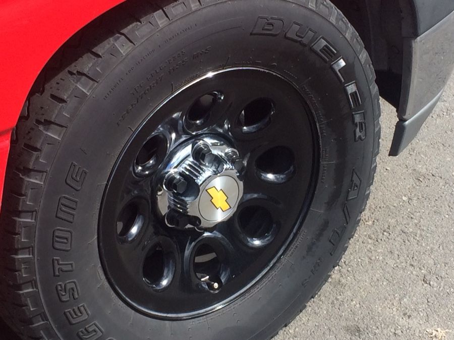 17' Chevy Stock Wheels And Tires Painted Black Police Style