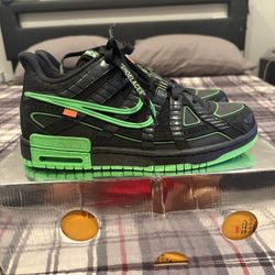 Nike Air Rubber Dunk x Off-White “Black/White Green Strike” (Size 8.5M / 10W)
