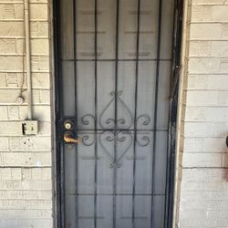Metal Security Gate/ Screen Door With Key