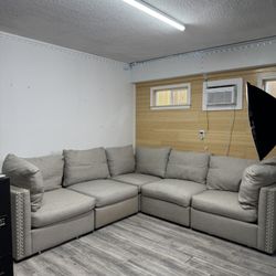 Modular Beige Sectional couch Sofa