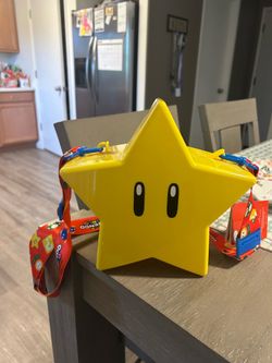 Cross body Mario star snack bag and lamp