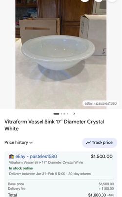 Vitraform Vessel Sink 17" Crystal White