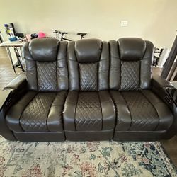 Home Theater Reclining Couch (real Leather)