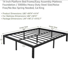 California King Frame and Mattress