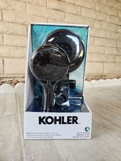 KOHLER Claro 3-Spray Dual Wall-Mount Fixed and Handheld Shower Head 1.75 GPM in Matte Black